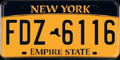 NY license plate FDZ6116