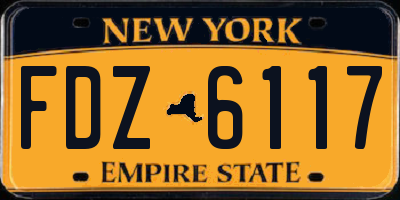 NY license plate FDZ6117