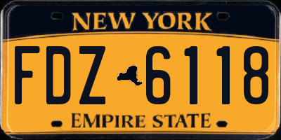 NY license plate FDZ6118