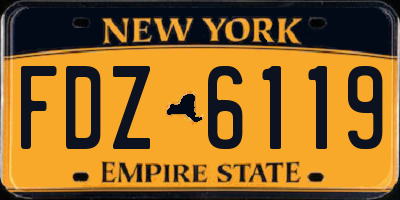 NY license plate FDZ6119