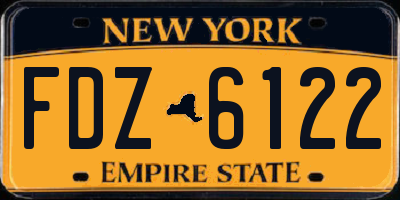 NY license plate FDZ6122