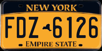 NY license plate FDZ6126