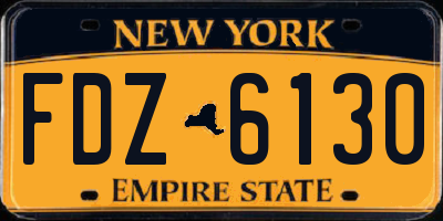 NY license plate FDZ6130