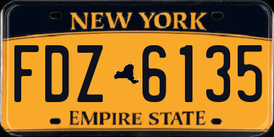 NY license plate FDZ6135