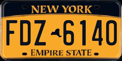 NY license plate FDZ6140