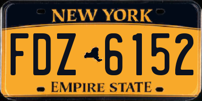 NY license plate FDZ6152