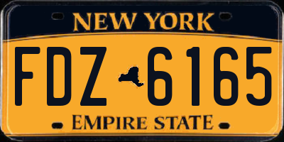 NY license plate FDZ6165
