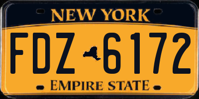NY license plate FDZ6172