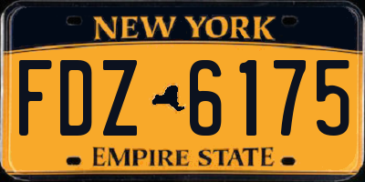 NY license plate FDZ6175