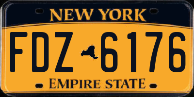 NY license plate FDZ6176