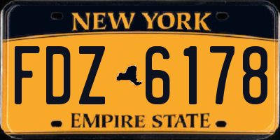 NY license plate FDZ6178