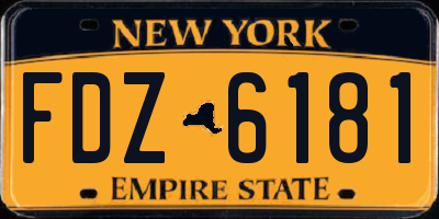 NY license plate FDZ6181