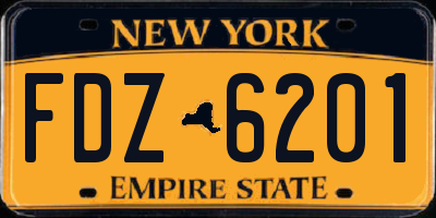 NY license plate FDZ6201