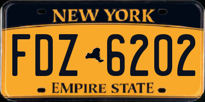 NY license plate FDZ6202