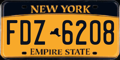 NY license plate FDZ6208