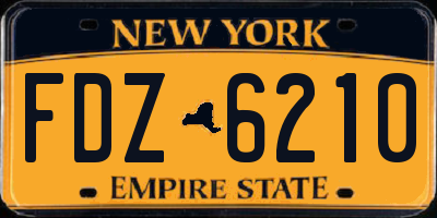 NY license plate FDZ6210