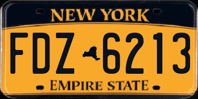 NY license plate FDZ6213
