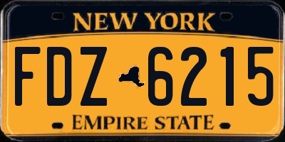 NY license plate FDZ6215