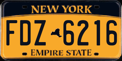 NY license plate FDZ6216