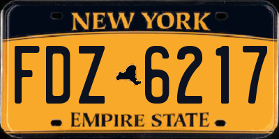 NY license plate FDZ6217