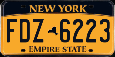 NY license plate FDZ6223