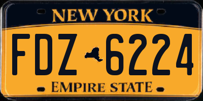 NY license plate FDZ6224