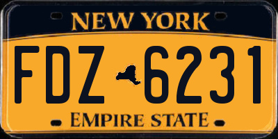 NY license plate FDZ6231