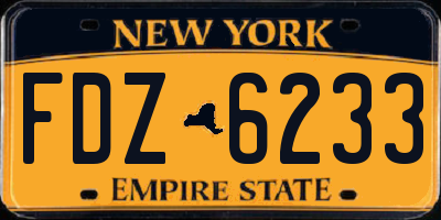 NY license plate FDZ6233
