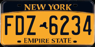 NY license plate FDZ6234