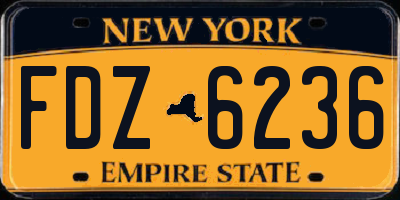 NY license plate FDZ6236