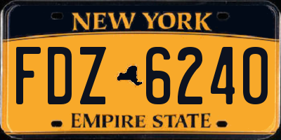 NY license plate FDZ6240