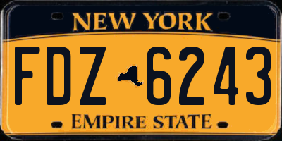 NY license plate FDZ6243