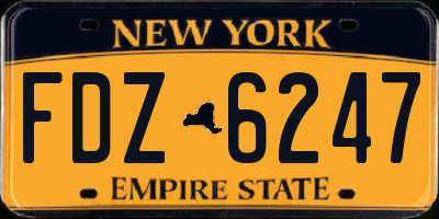NY license plate FDZ6247