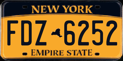 NY license plate FDZ6252