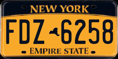 NY license plate FDZ6258