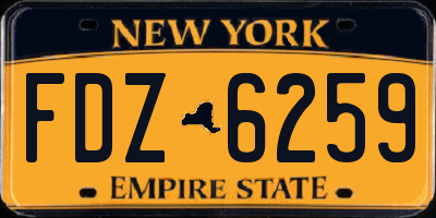 NY license plate FDZ6259