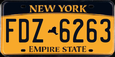 NY license plate FDZ6263