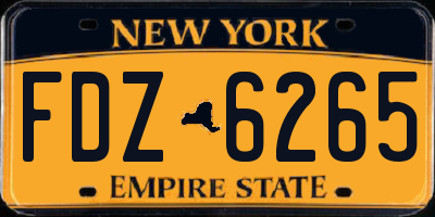 NY license plate FDZ6265