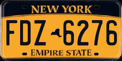 NY license plate FDZ6276