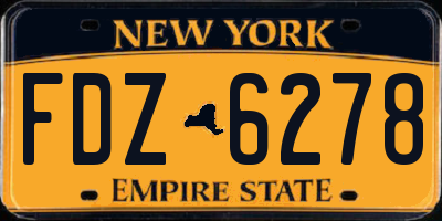 NY license plate FDZ6278