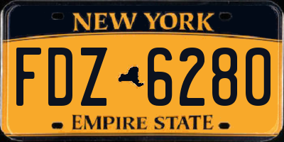 NY license plate FDZ6280