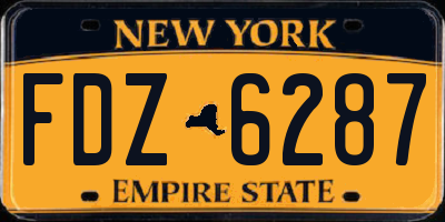 NY license plate FDZ6287