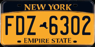 NY license plate FDZ6302