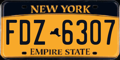 NY license plate FDZ6307