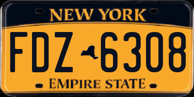 NY license plate FDZ6308