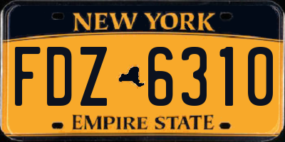 NY license plate FDZ6310