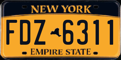 NY license plate FDZ6311