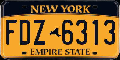 NY license plate FDZ6313
