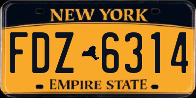 NY license plate FDZ6314