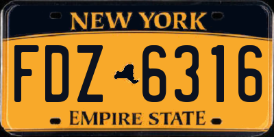NY license plate FDZ6316